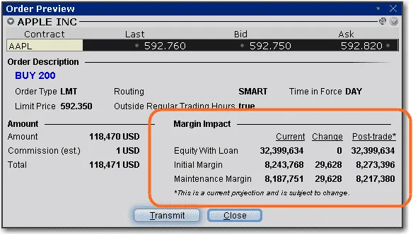 TWS check margin